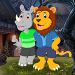 Games4King Lion And Rhinoceros Embracing Escape Walkthrough